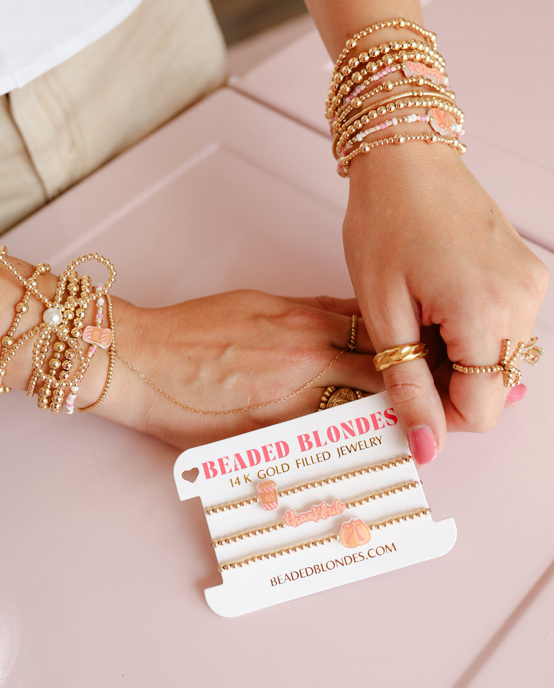 Pink Harvest Sprinkle Bracelet - Standard 6.75