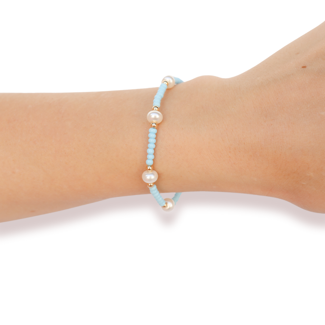 Pearl Bracelet - Pastel Blue