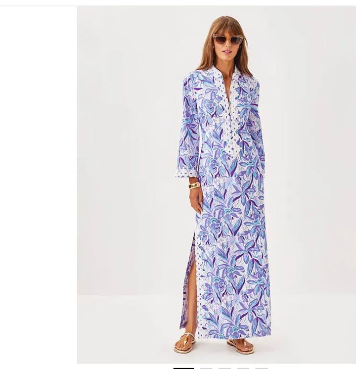 Shealyn 3/4 Sleeve Stretch Maxi Caftan