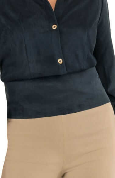 Suede Tie Belt - Navy