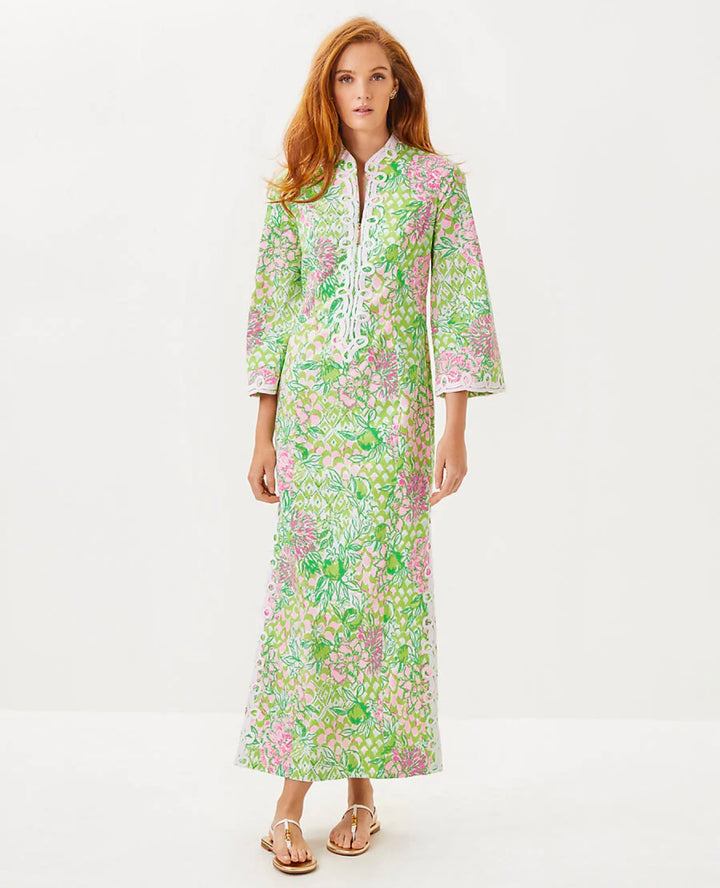 Shealyn 3/4 Sleeve Stretch Maxi Caftan