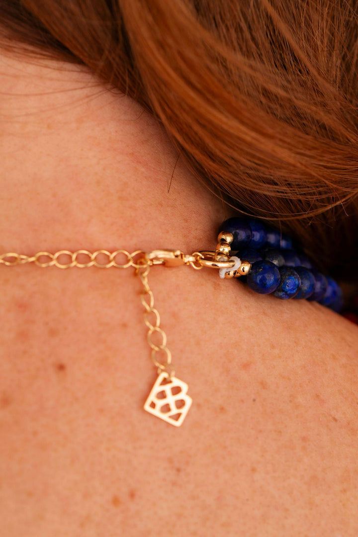 Natural Stone Necklace - Navy