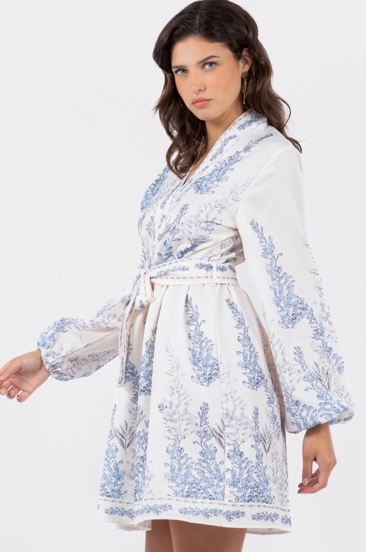 Tinsley Dress - Blue and White