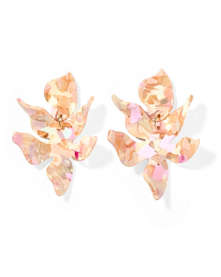 Flora Statement Earrings - Peach Bloom