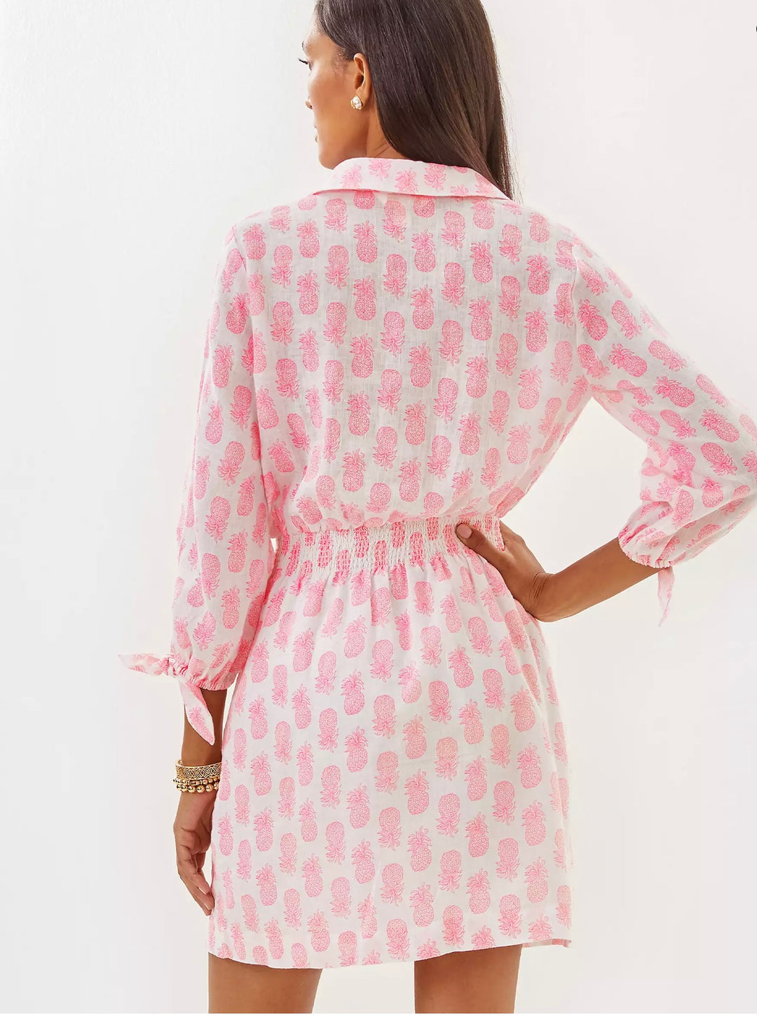 Abralynn Linen Shirt Dress - Rousseau Pink Slice Of Sunshine