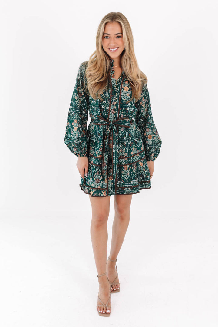 Long Sleeve Tie Dress - Hazel