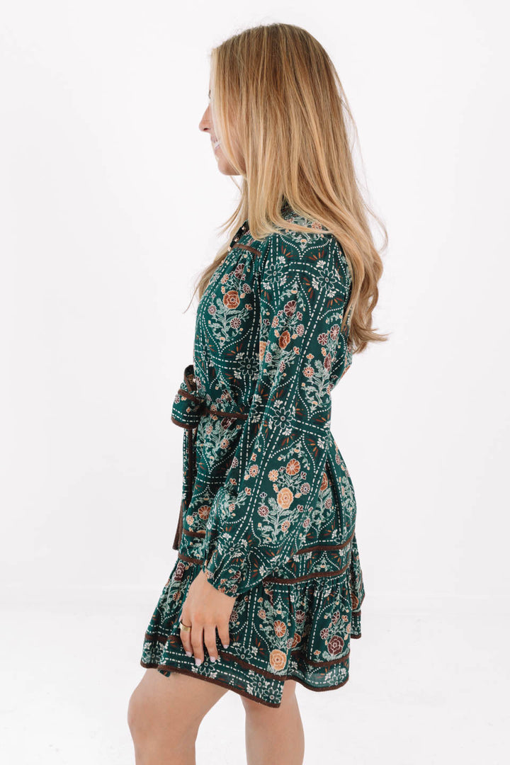 Long Sleeve Tie Dress - Hazel