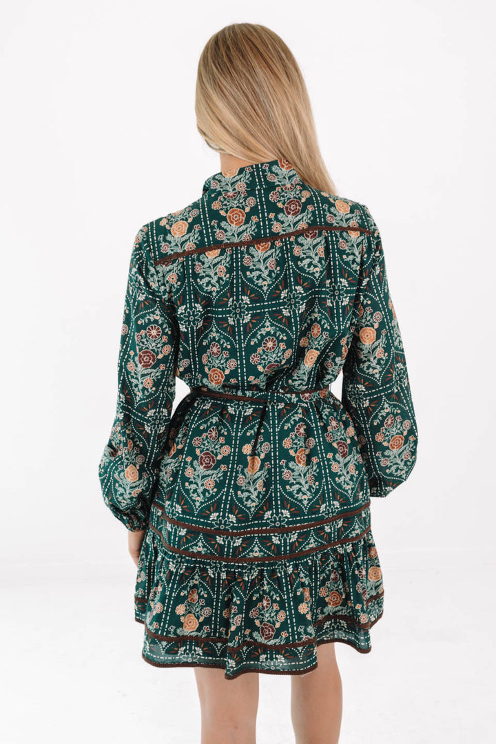Long Sleeve Tie Dress - Hazel