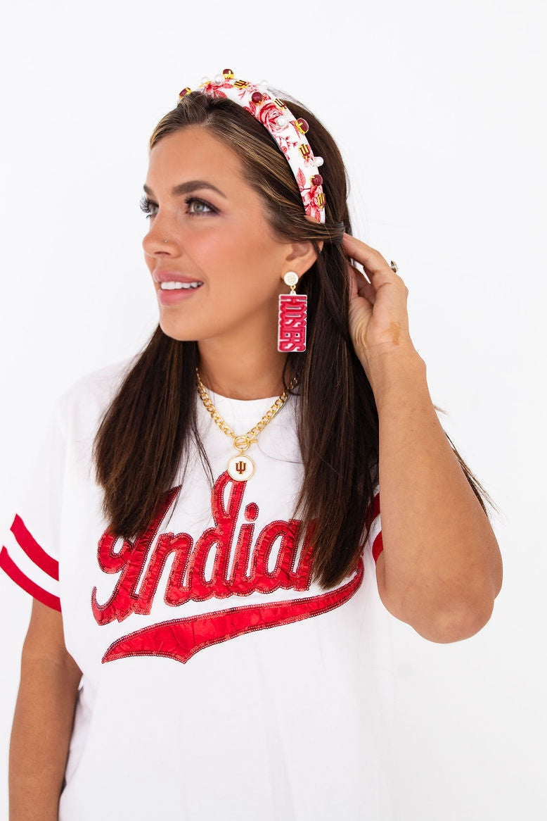 Indiana Floral Toile Logo Headband