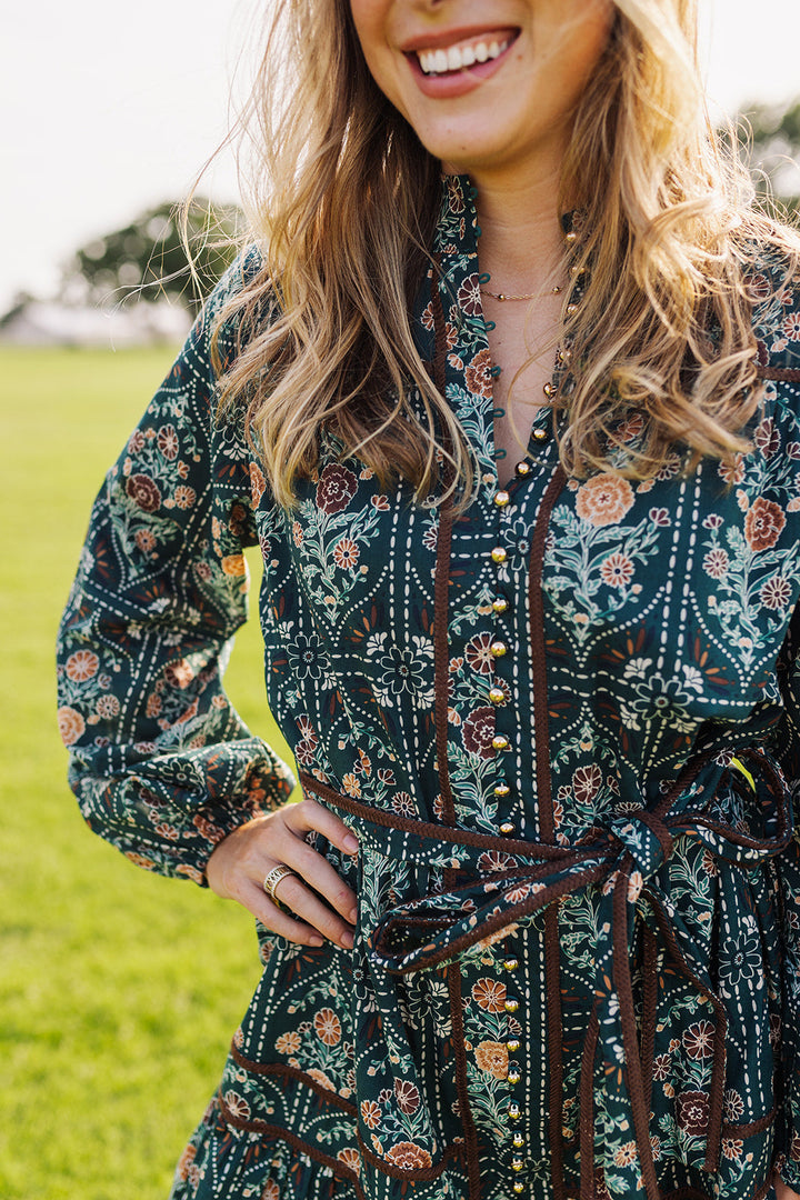 Long Sleeve Tie Dress - Hazel