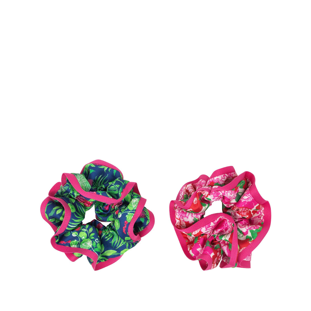 Layered Scrunchie -  Covent Garden Navy + Maggies Bouquet