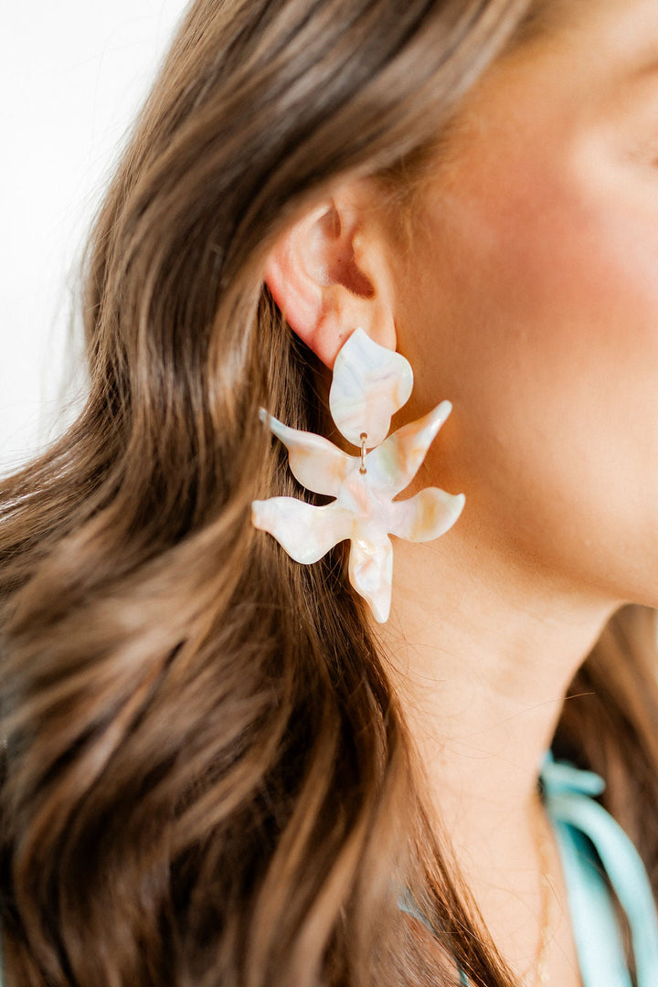 Flora Statement Earrings - Rainbow Sherbert