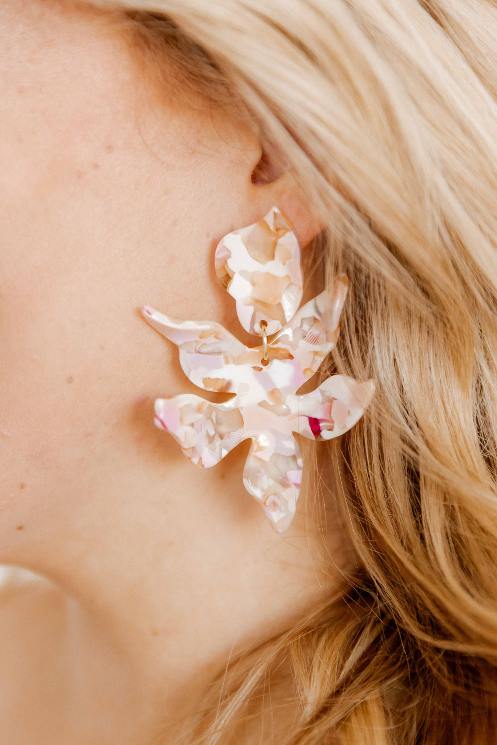 Flora Statement Earrings - Peach Bloom