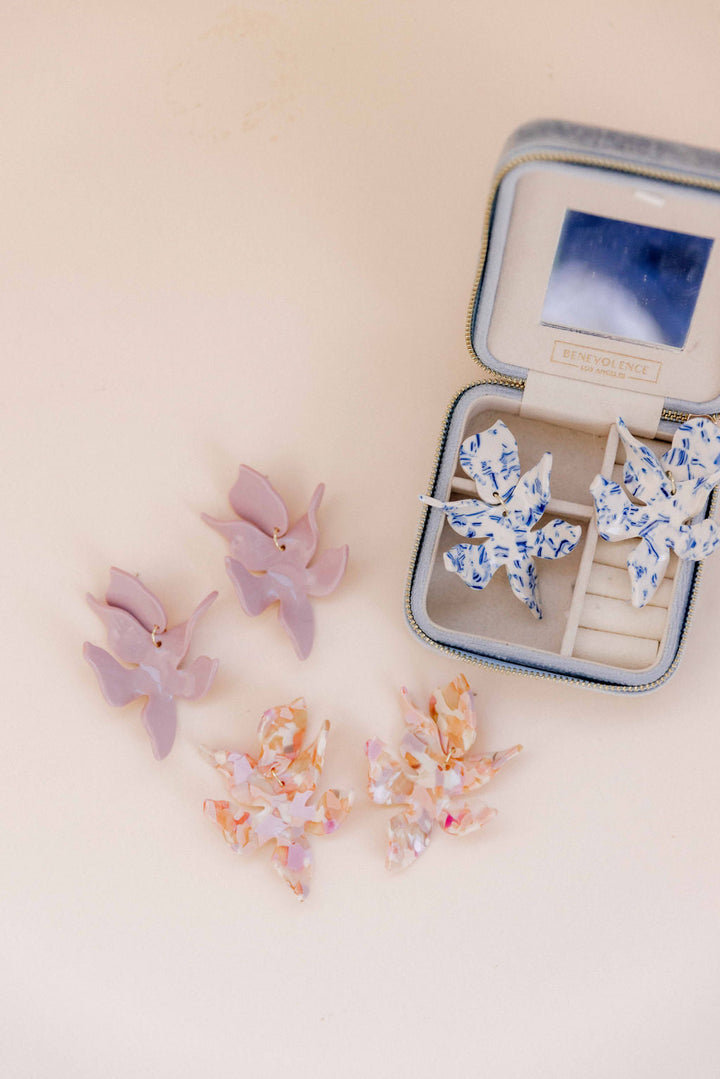 Flora Statement Earrings - Peach Bloom