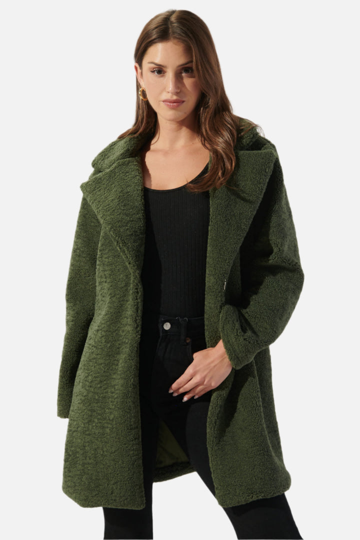 Casablanca Faux Sherpa Coat - Green