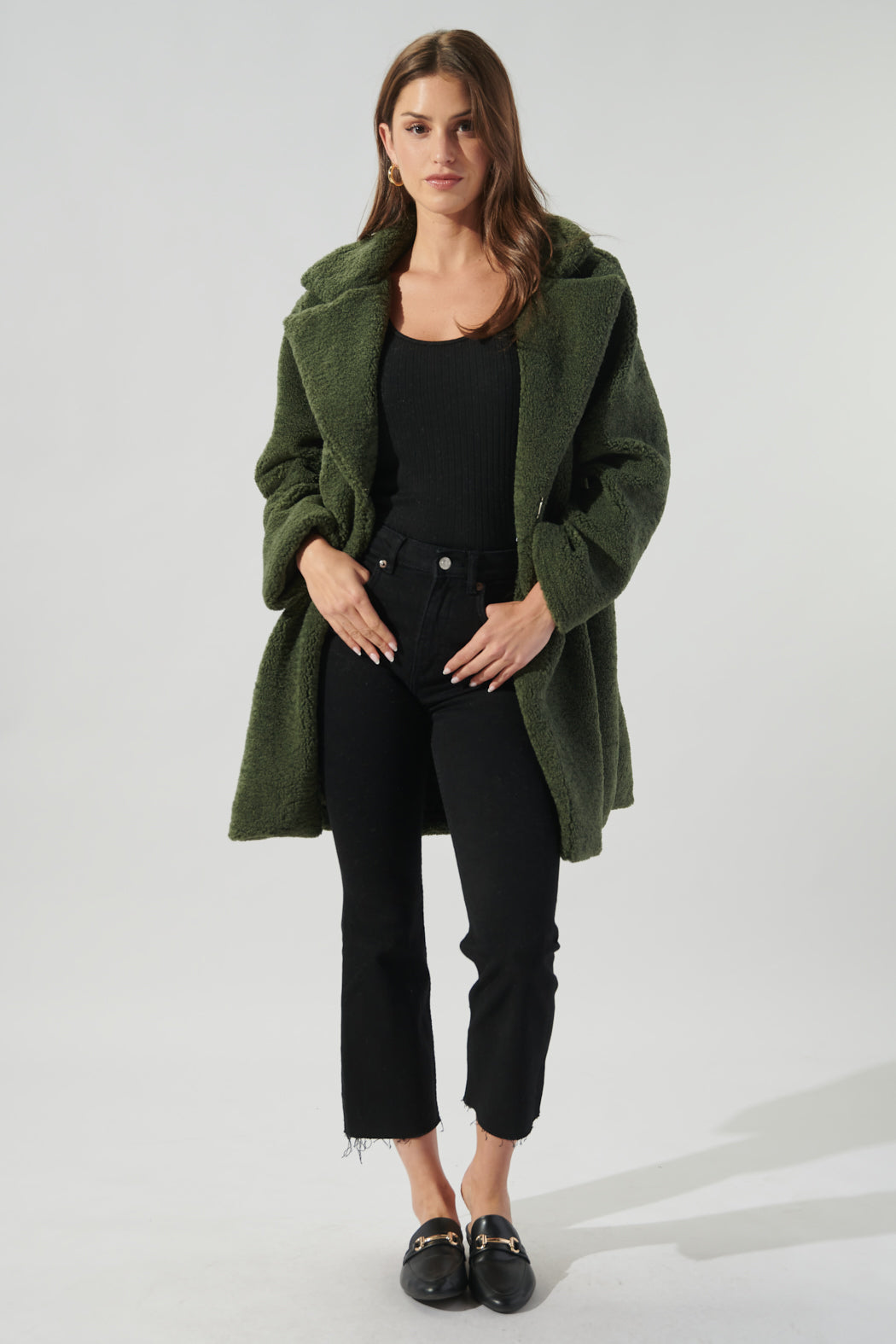 Casablanca Faux Sherpa Coat - Green