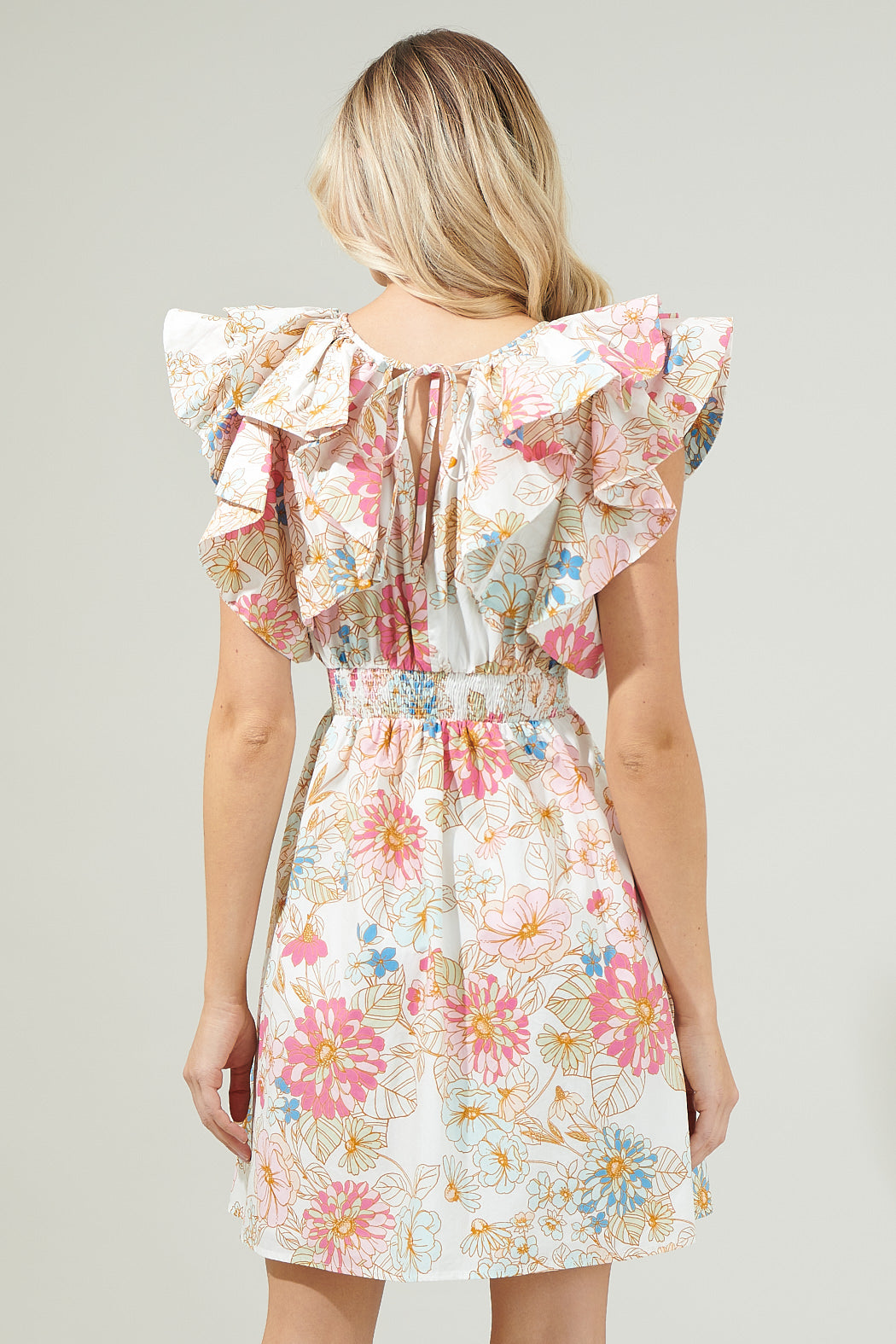 Day Lily Floral Ruffle Mini Dress