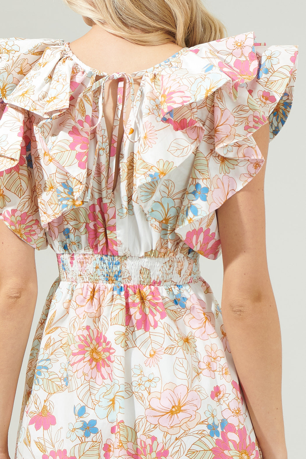 Day Lily Floral Ruffle Mini Dress