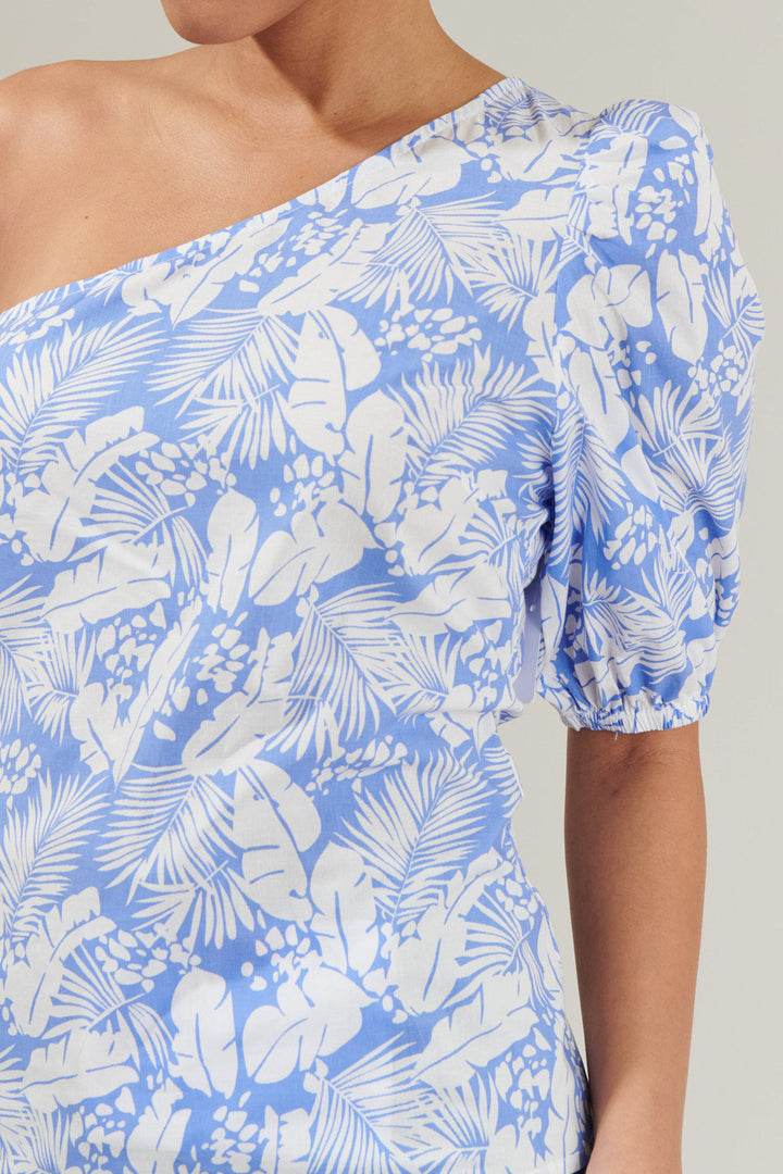 Azul Tropical One Shoulder Blouse