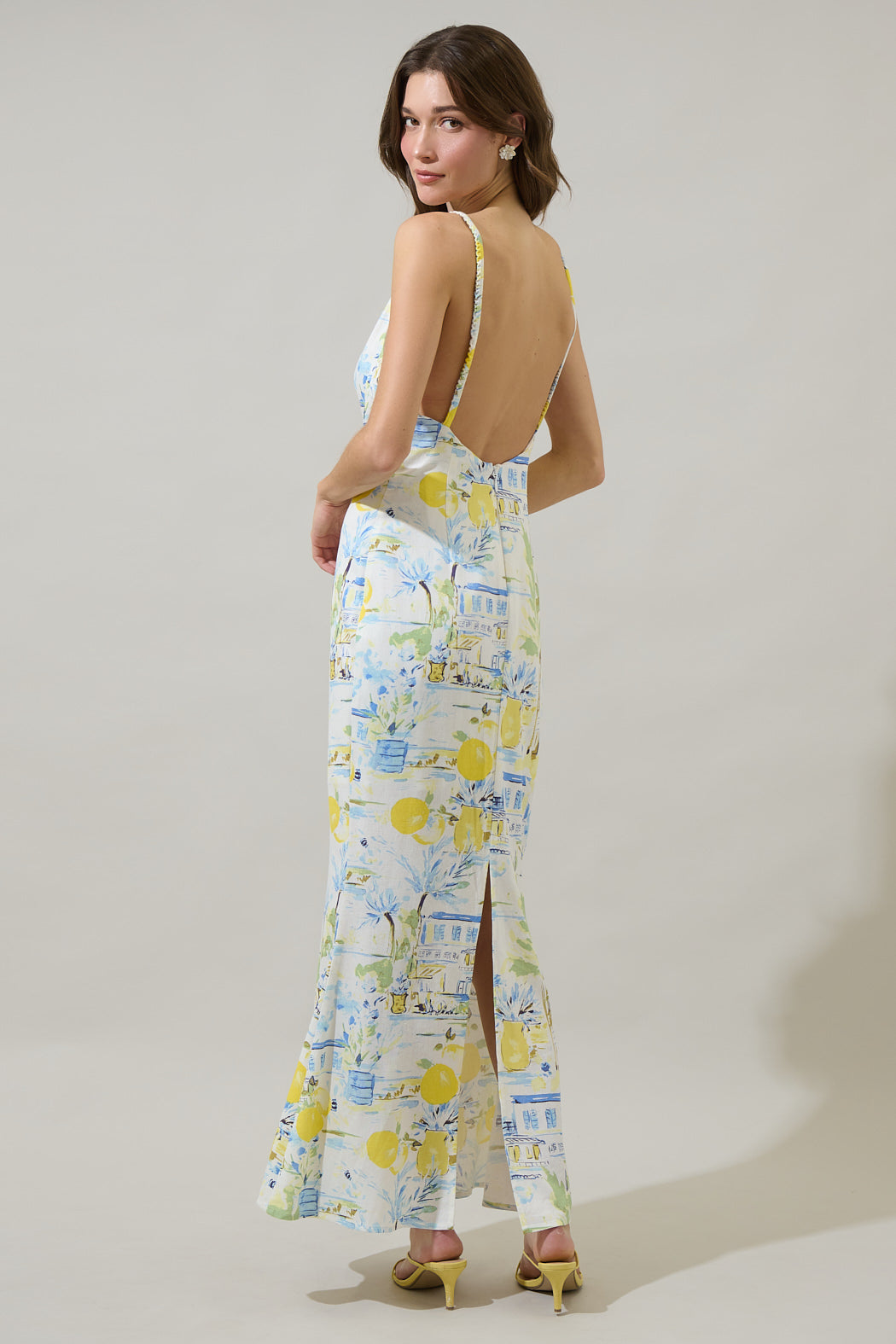 Bart Town Mizie Open Back Maxi Dress - Blue Multi