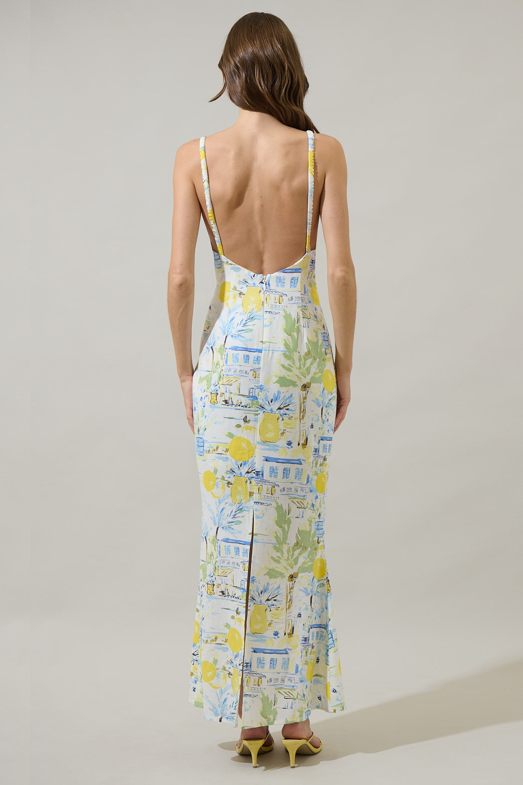 Bart Town Mizie Open Back Maxi Dress - Blue Multi