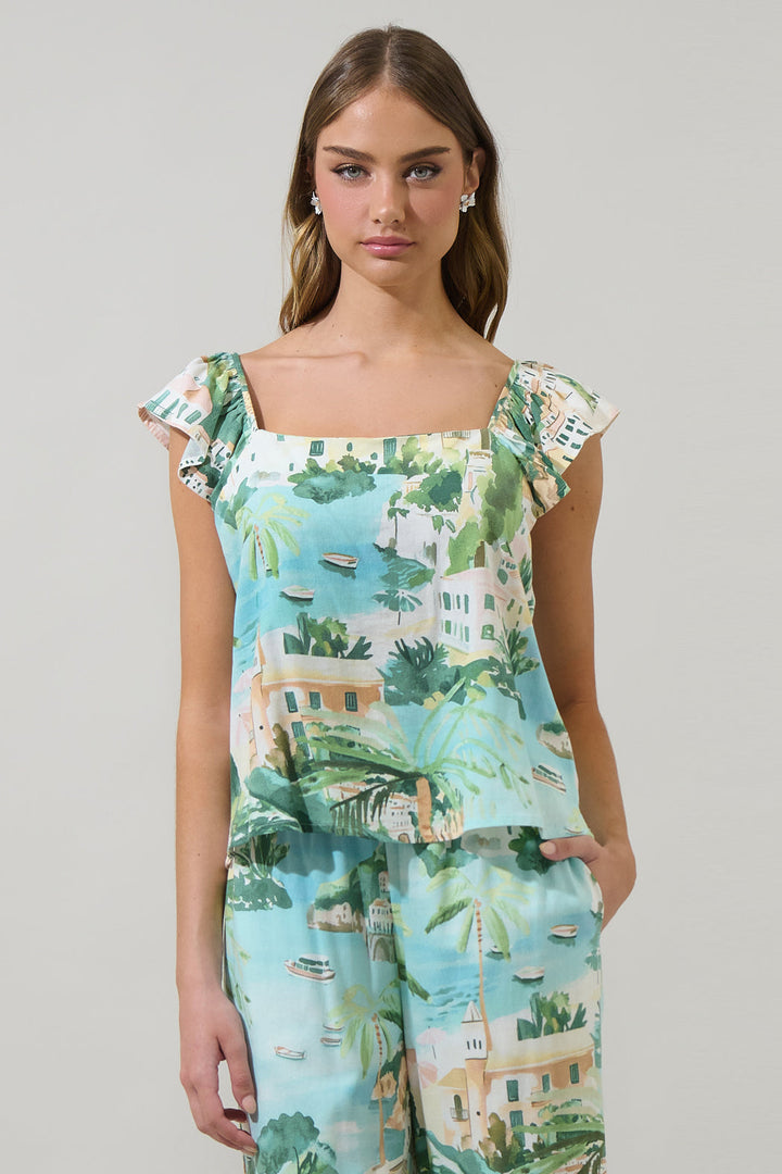 Piti Town Tazzy Ruffle Top