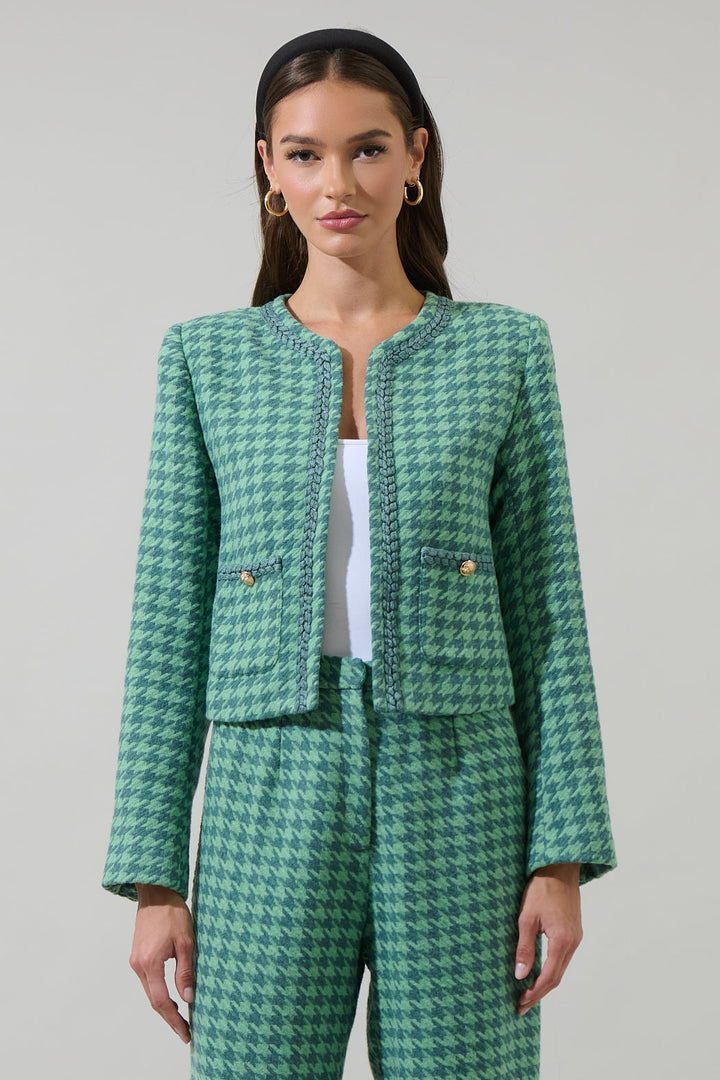 Levana Houndstooth - Tweed Green