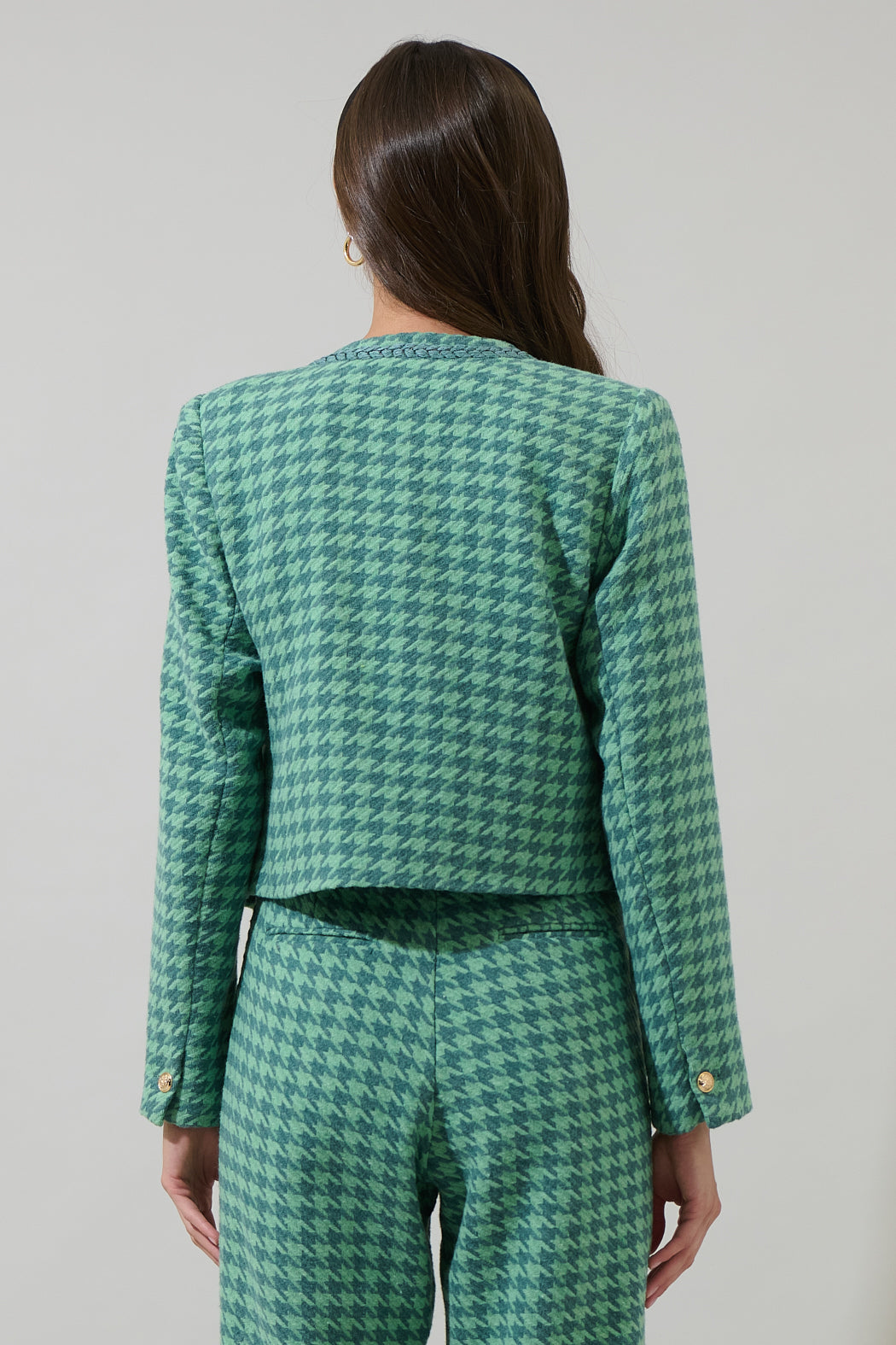 Levana Houndstooth - Tweed Green