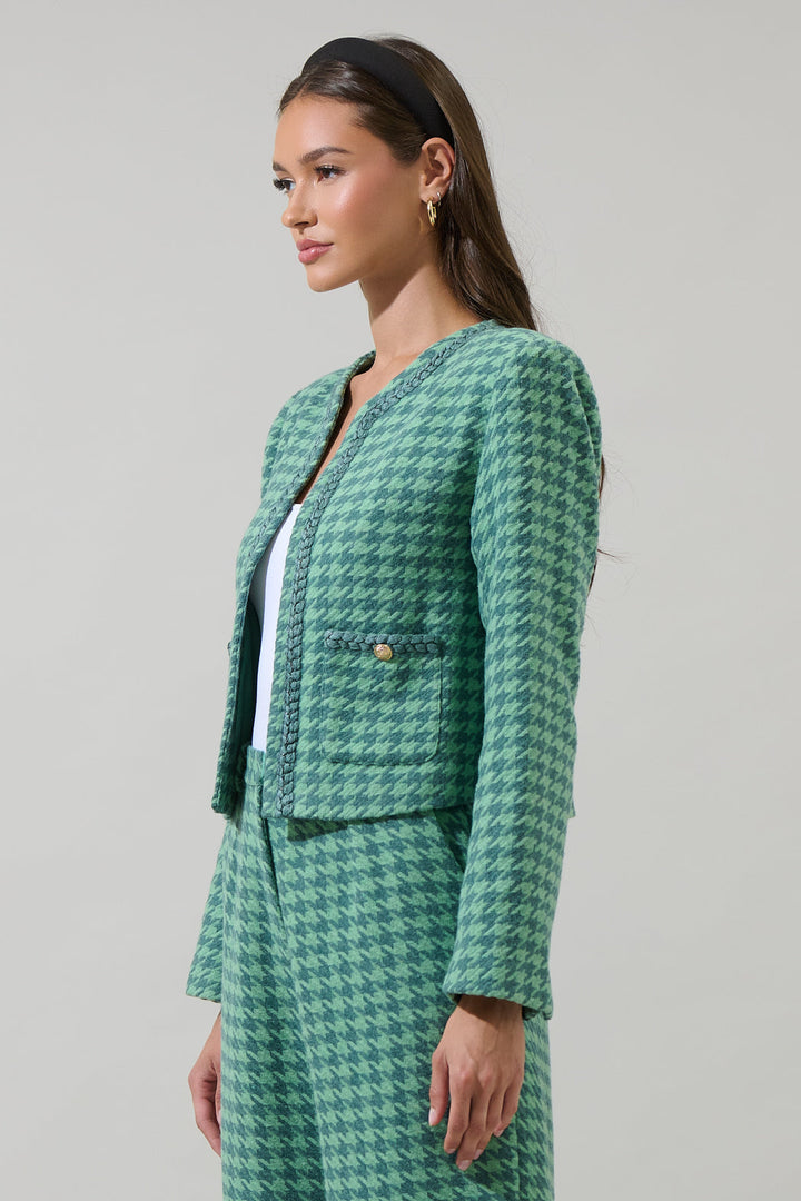 Levana Houndstooth - Tweed Green