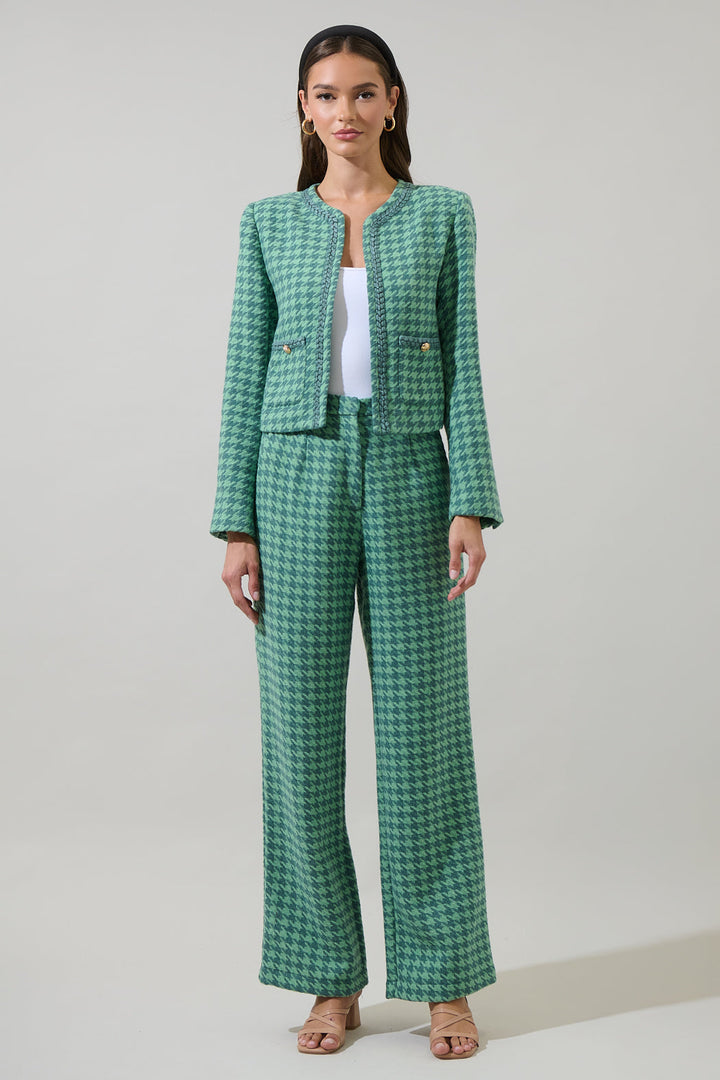 Levana Houndstooth - Tweed Green