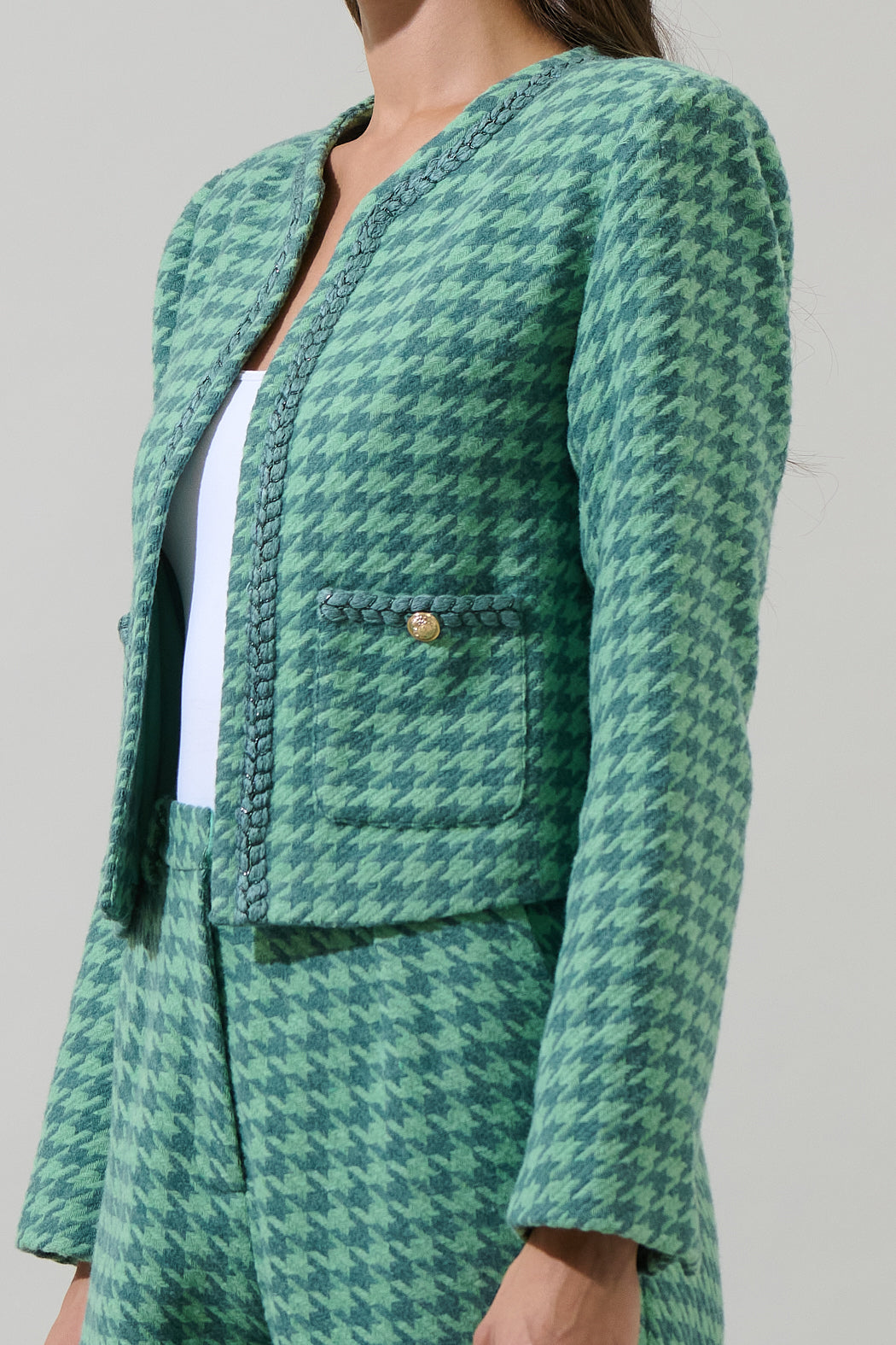 Levana Houndstooth - Tweed Green