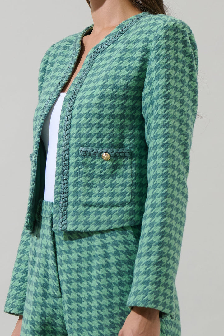Levana Houndstooth - Tweed Green