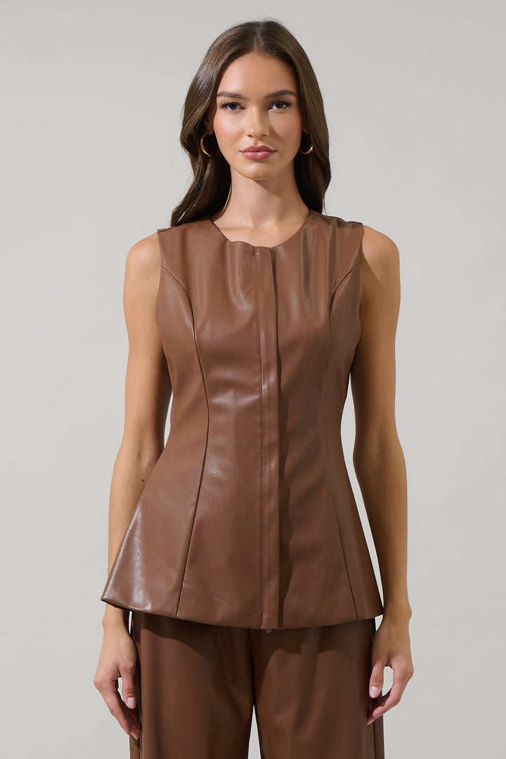 Anisa Leather Mazie Top