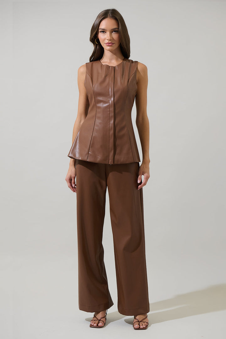 Anisa Leather Mazie Top