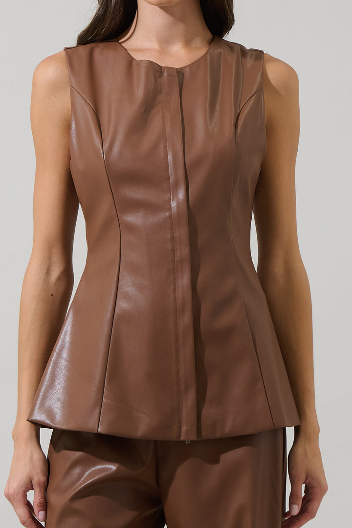 Anisa Leather Mazie Top