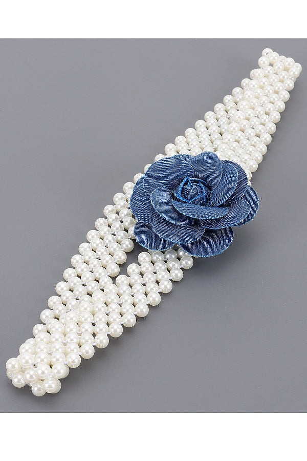 Denim Flower Buckle Belt