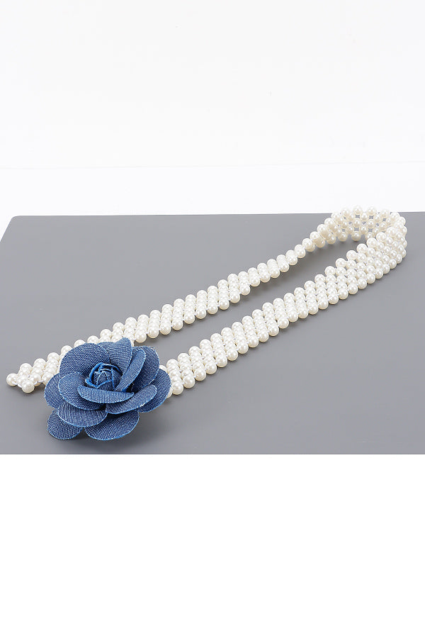 Denim Flower Buckle Belt