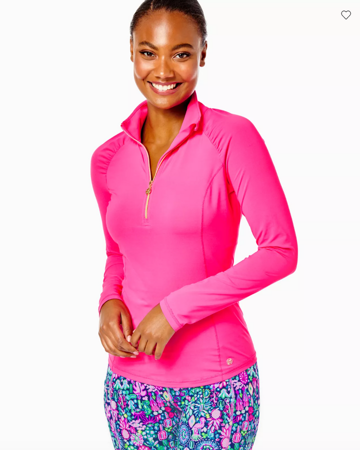 Justine Half Zip Pullover Upf 50+ - Conch Shell Pink