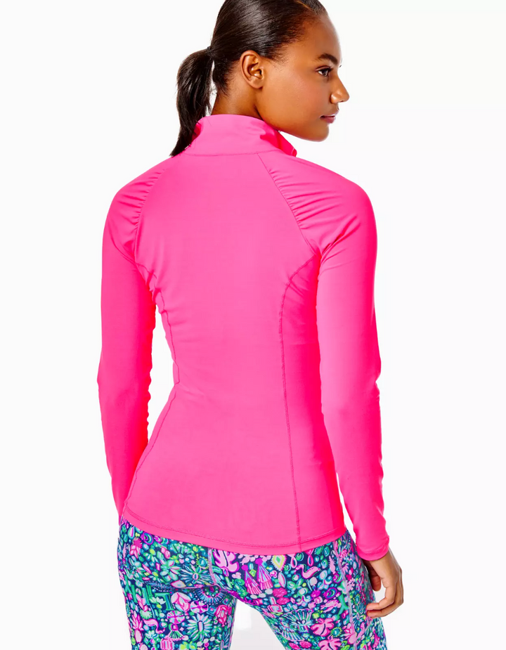 Justine Half Zip Pullover Upf 50+ - Conch Shell Pink