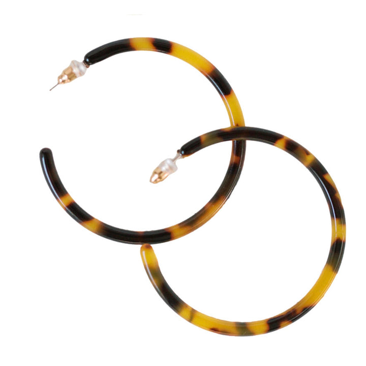 1.25" Skinny Brown Tortoise Hoops