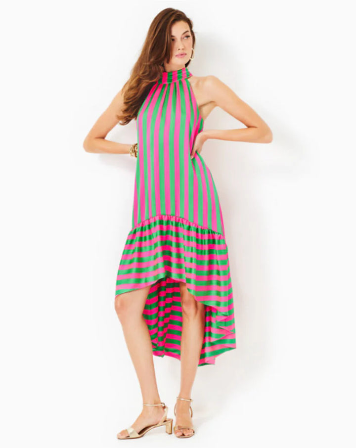 Steph High - Low Halter Midi Dress