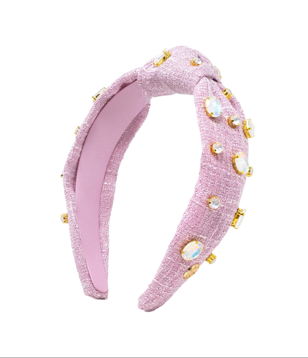 Embellished Knot Headband - Oleander Pink