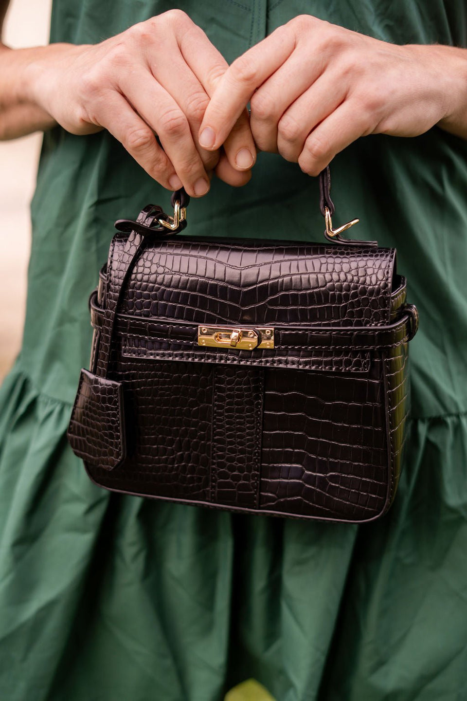 Celine Croc | Black Handbag