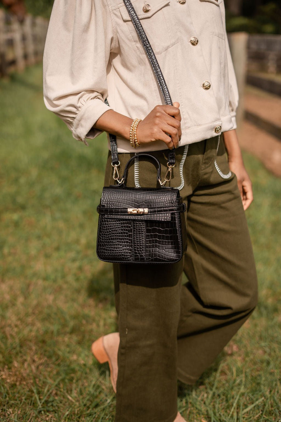 Celine Croc | Black Handbag