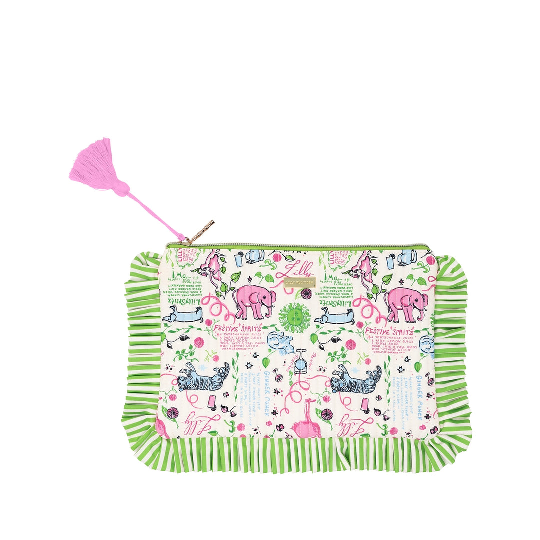 Quilted Ruffle Pouch - Celebrate with Lilly