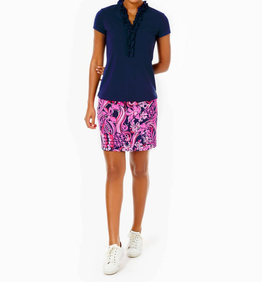 Frida Ruffle Polo Upf 50+ - True Navy