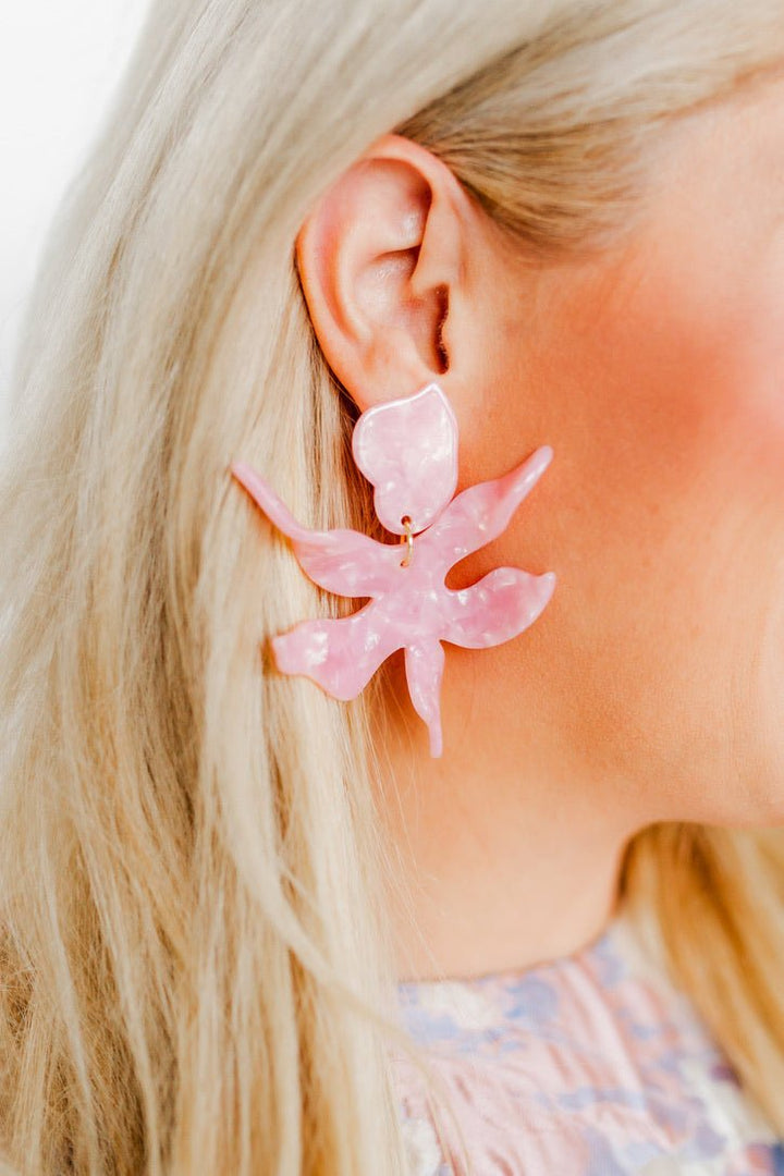 Flora Statement Earrings - Ballet Slipper