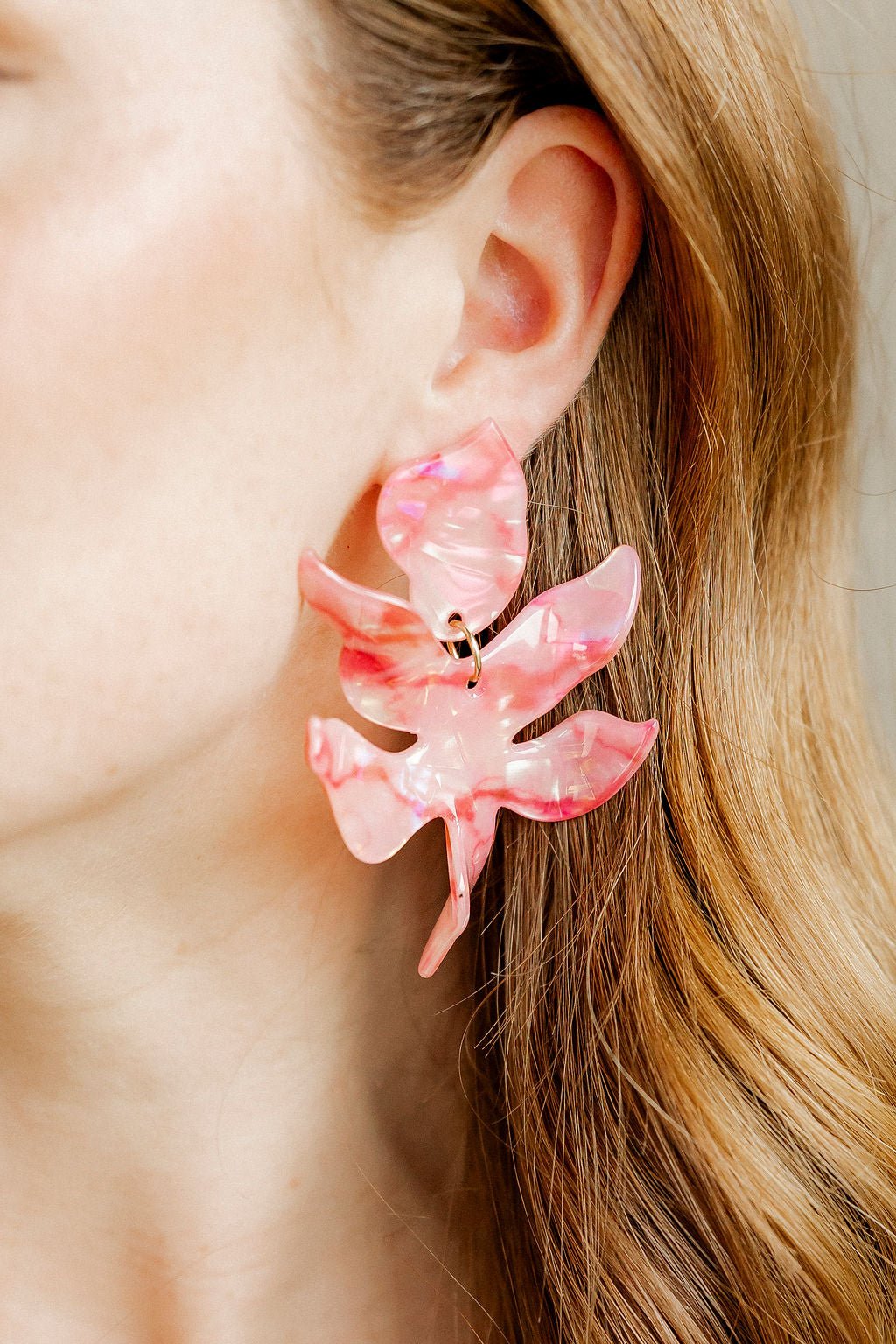 Flora Statement Earrings -  Pink Spritz