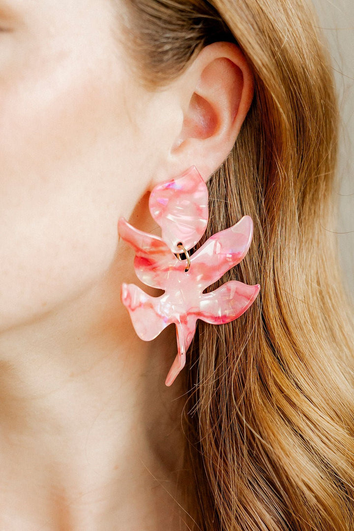 Flora Statement Earrings -  Pink Spritz