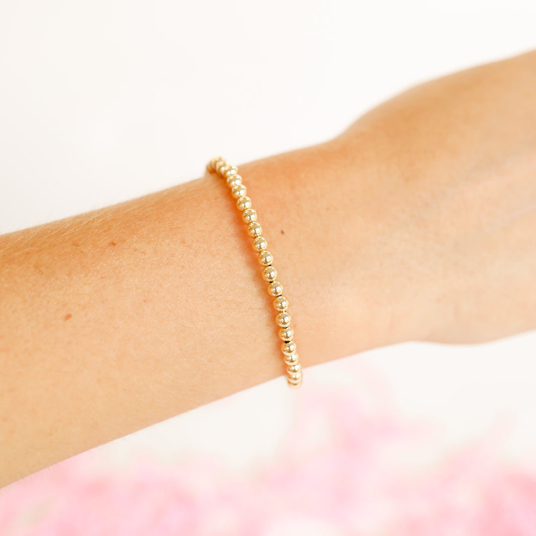 4MM Gold Beaded Bracelet